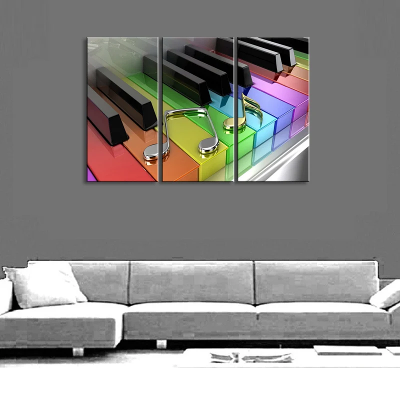 3 pieces high-definition no frame print Colorful 3D Piano canvas oil painting poster and wall art living room picture GQ-002 (5)
