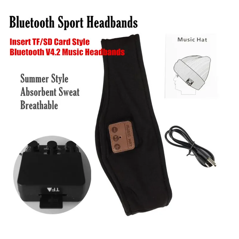 Insert TF Slot Outdoor Sport Wireless Bluetooth 4 2 Headset Stereo Magic Music Smart Electronics Headbands for iPhone SmartPhone