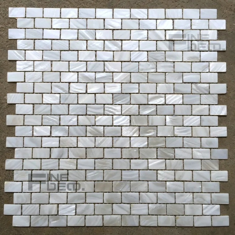 FD1101 brick pattern pure white color freshwater shell mosaic 3