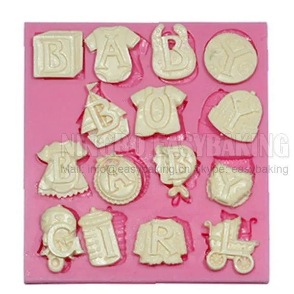 Буквы baby силиконовые формы силиконовые тортовые Украшенные Fondant Fimo шоколадные конфеты