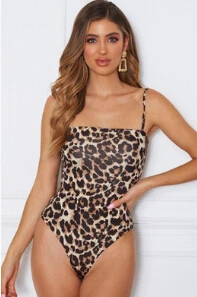 

Women Straps Bandage Printed Backless Leopard Bodycon Romper Jumpsuit Bodysuit Playsuit 2019 New Fashion