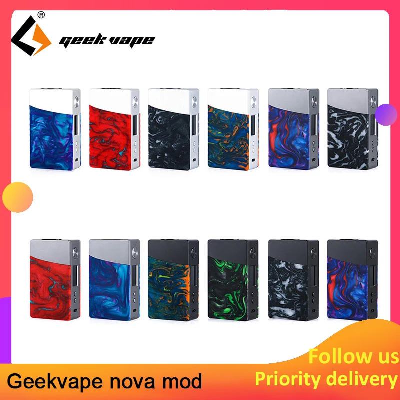 Новейший оригинальный Geekvape Nova box mod 200 Вт Питание от двойной 18650 батареи AS200 чип для