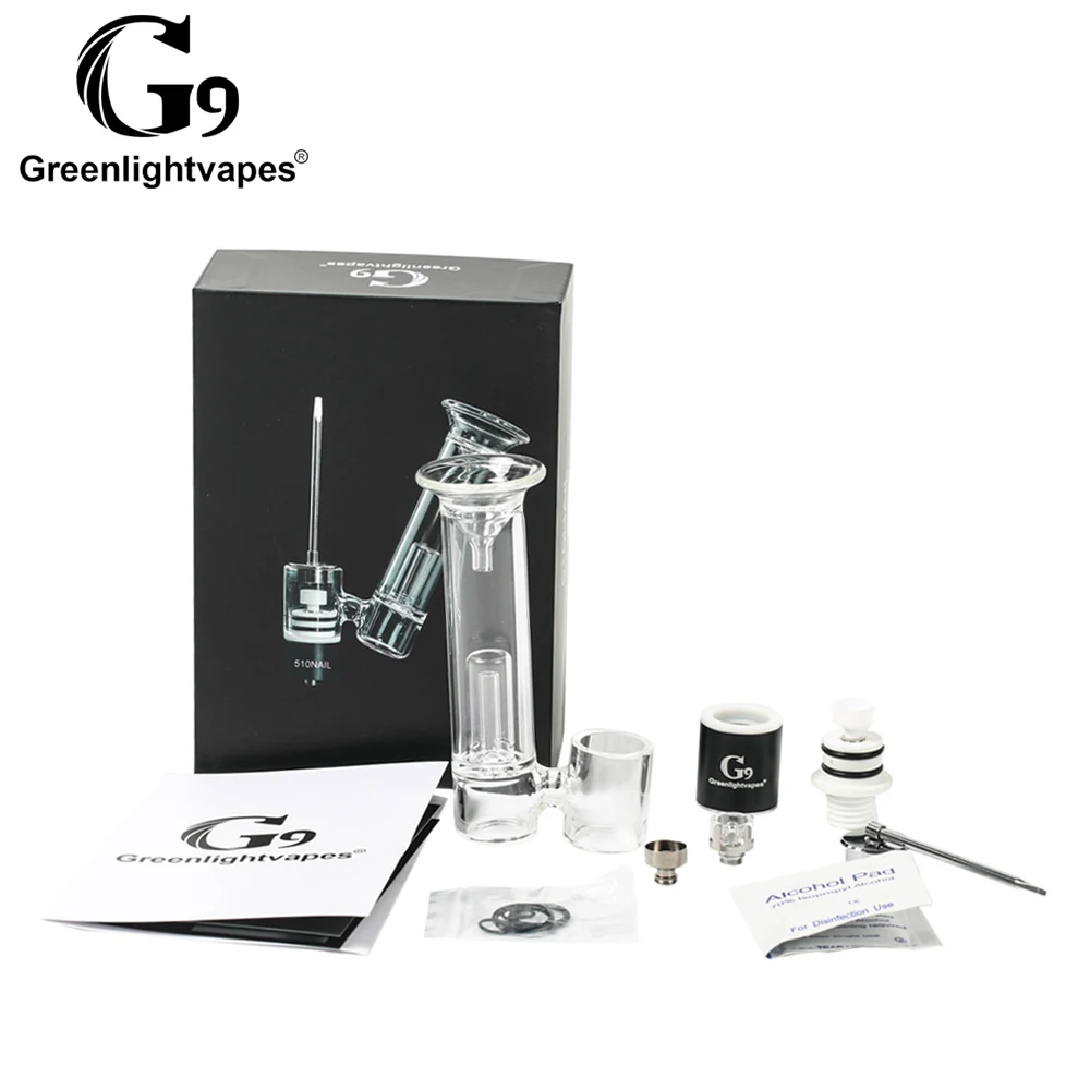 Greenlightvapes G9 510 rig E Nail Heating Head Atomizer Dry Herb Wax Vaporizer Water Glass Pipe