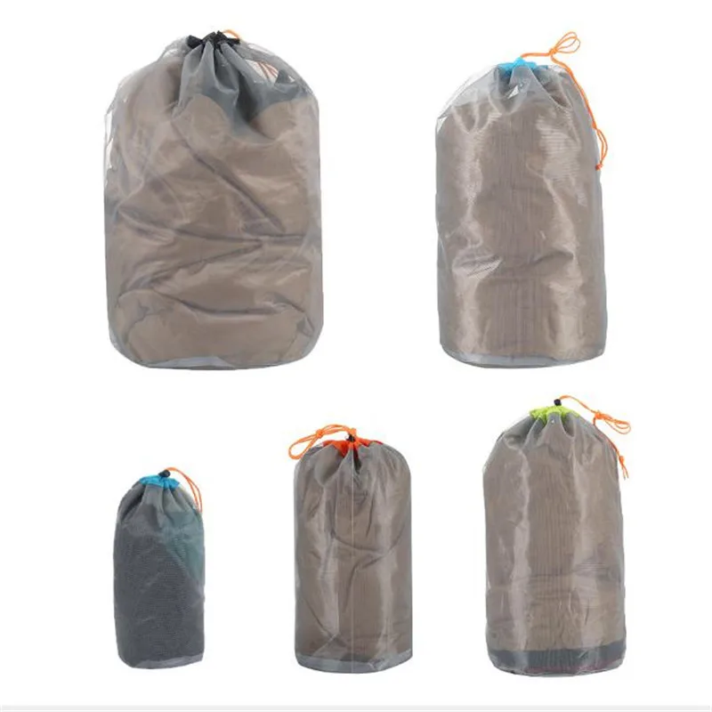 

1 Pc Reusable Mesh Produce Bags Small Travel Drawstring Mesh Stuff Sack Camping Sports Nylon Mesh Storage Bag