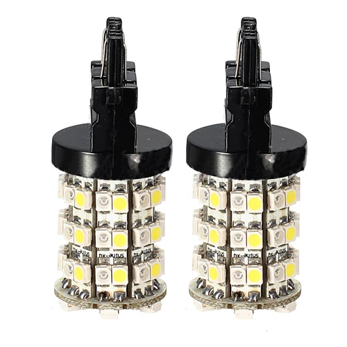 

EDFY 2* 3157 4157 60 SMD LED Amber/White Driving Tail Turn Brake Light Lamp Bulb 12V
