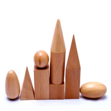 10 шт./компл. Монтессори Материалы Ребенок Образовательные Деревянная Геометрия Головоломки Строительные Блоки Функция Деревянная Игрушка Для Детей Дошкольного Возраста