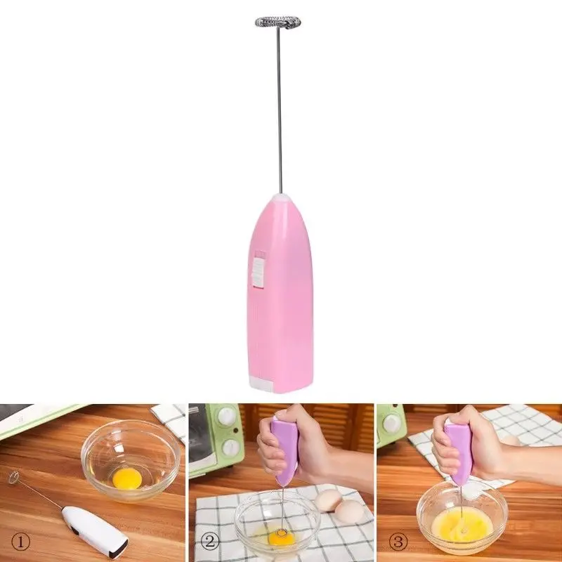 

1pc Milk Drink Coffee Whisk Mixer Electric Egg Beater Frother Foamer Mini Handle Stirrer Practical Kitchen Cooking Tool