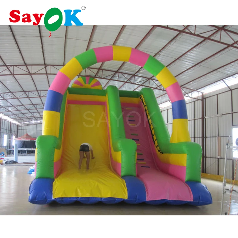 

Giant Inflatable Rainbow Bounce Slide Inflatable Dry Slide for Children Playing Game with air Blower for Park/Commercial/Home