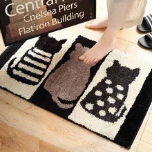 WINLIFE мультфильм Флокирование влагопоглощающие коврики Нескользящие коврики утолщенные ковры и ковры для гостиной