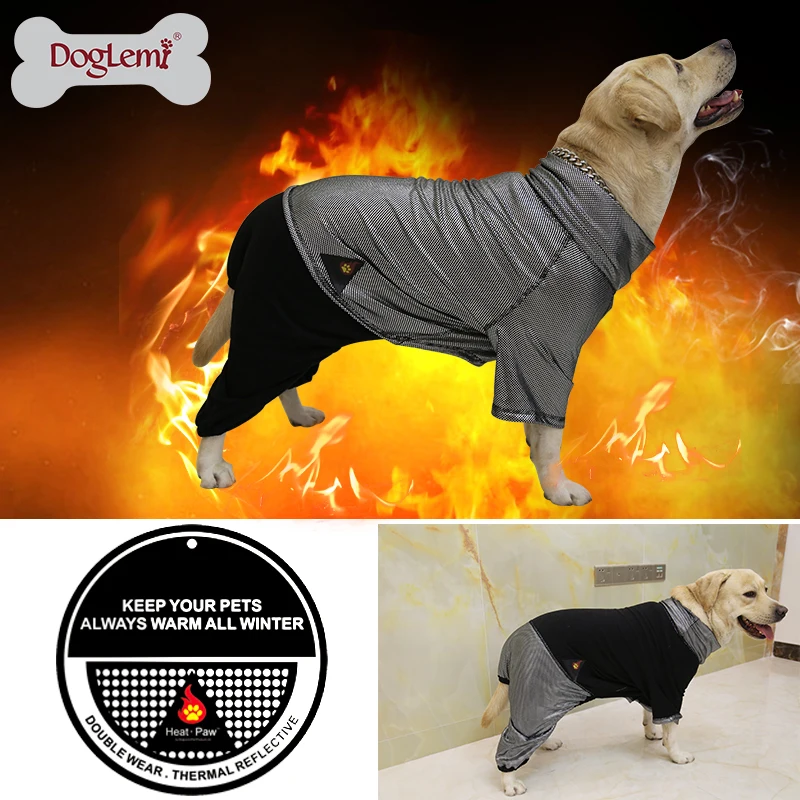DogLemi HeatPaw Heat Reflective Reversible Fleece Large Dog Jumpsuit