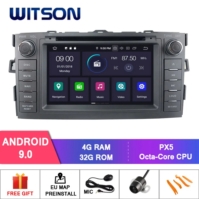 

WITSON Android 9.0 Octa core(eight core) CAR RADIO AUTO NAVIGETION Multidedia FOR TOYOTA AURIS 2008-2012 DVD GPS Player