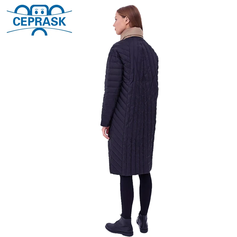 Новинка, стеганая весенне-осенняя Женская парка, ветрозащитная тонкая женская куртка длинного размера плюс 6XL, Высококачественная теплая хлопковая куртка CEPRASK