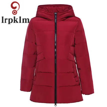 Down Jacket Women's Winter Parkas Long Down Coat 2018 Ladies Grey Duck Down Jacket Solid Hooded Coats Plus Size LZ961 (3)