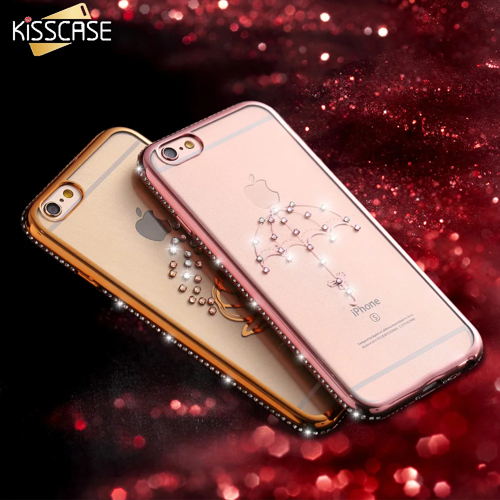 kisscase luxury rhinestone silicone for iphone 6 6s plus glitter 3d cover gold pink kisscase luxury rhinestone silicone for iphone 6 6s plus glitter 3d cover gold pink