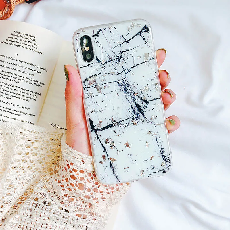Luxury Gold Foil Bling Marble Phone Cases For iPhone X XS XR Max Soft TPU  Glitter Case Back Cover For iPhone 7 8 6 6s Plus Capa (3)