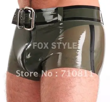 

nature rubber latex boxer pants latex shorts with belt