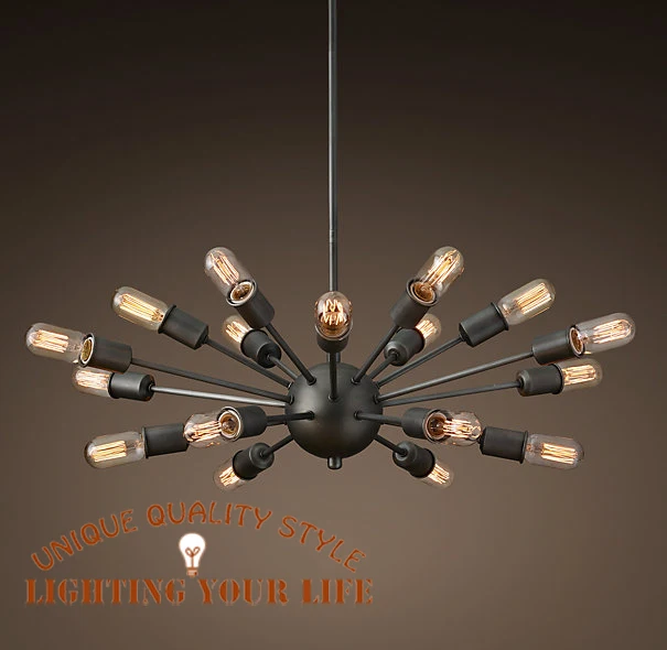 Vintage Large Sputnik Pendant Lights 18 Lamp Lobby Hanging Stick Mid Vintage Large Sputnik Pendant Lights 18 Lamp Lobby Hanging Stick Mid Century Lamps Edison Bulb