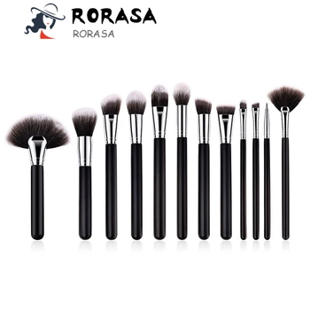 

RORASA 12PCS Makeup brushes Set Professional Foundation Powder Eyeshadow Lip Blending Brush Fan Cosmetic brush maquiagem tool