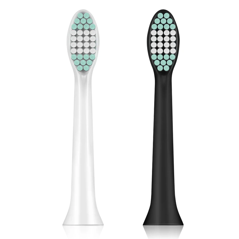 

1pc White & Black ToothBrush Head For Loskii PA-213 Ultrasonic Vibration Electric Toothbrush