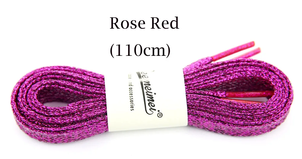 1 пара 110 см светящиеся шнурки плоские цветные шнурки обуви в темноте спортивная обувь вечерние шнурки для кемпинга - Цвет: rose red