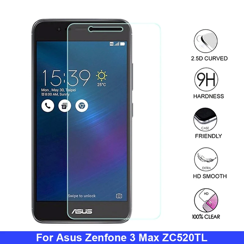 2 шт. закаленное стекло для Asus ZenFone 3 Max ZC520TL Защитная пленка для экрана для ZenFone 3 Max ZC520 TL X008D 5,2"