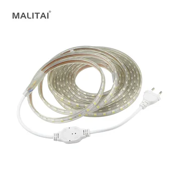 

Waterproof AC220V - 240V LED Strip light 5050 SMD 60LEDs/M Decor Outdoor/ Indoor lighting String Tape With EU Power Plug Adapter