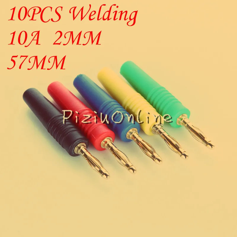 

10PCS YT 205 2mm Gold -Plated Copper Banana Plug Audio Speaker Amplifier Plug Connector Adapter Free Shipping welding