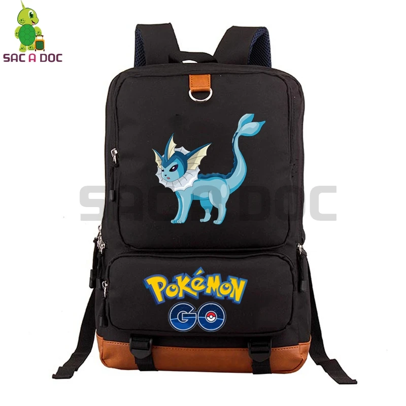 

Pokemon Go Vaporeon School Bag Laptop Backpack for Teenage Boys Girls Canvas Travel Bags Women Men Large Capacity Daily Backpack