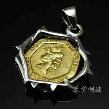 

Thailand imports, Good Vibrations the thorn queen 20 pence coin Pendant