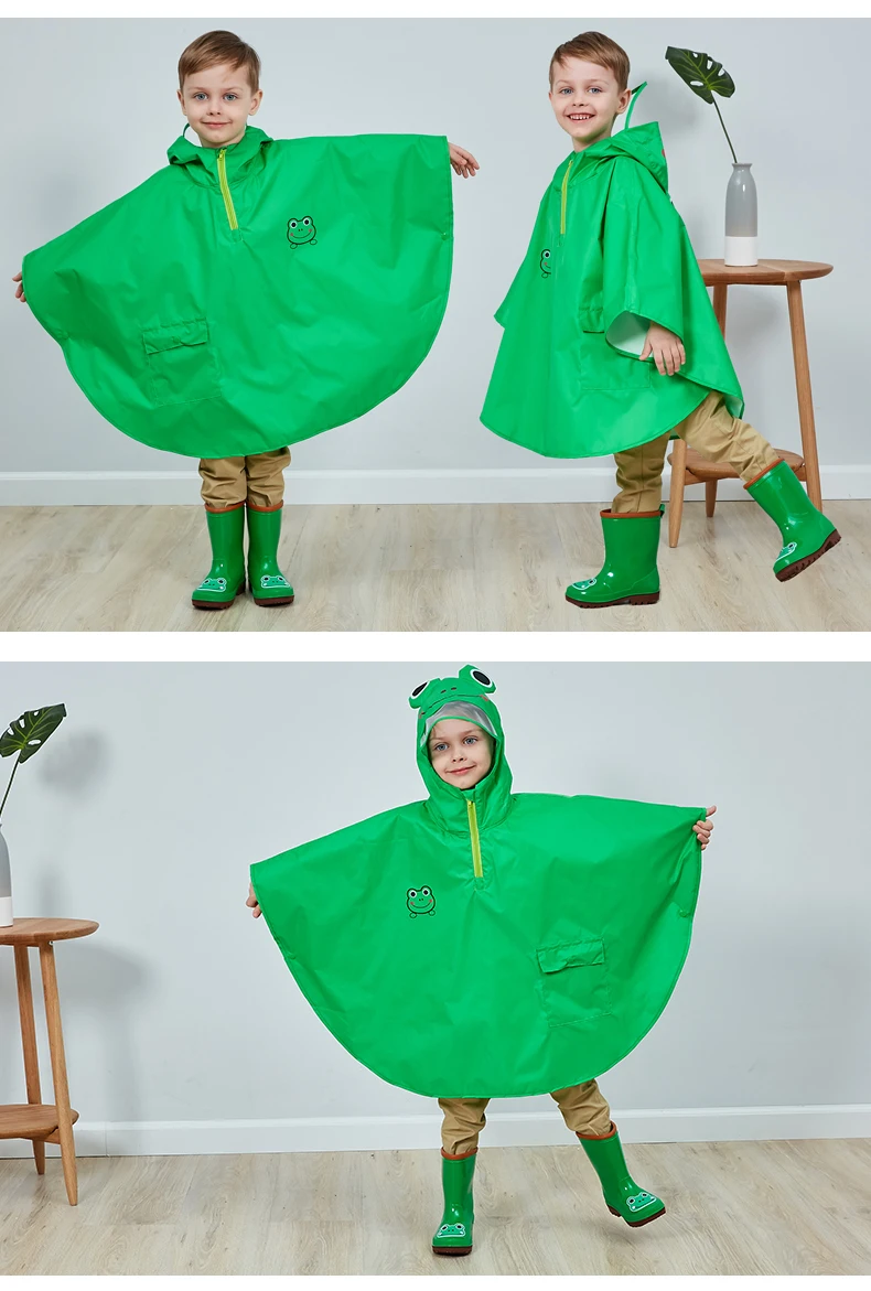 12.FreeSmily Raincoat for Children Rain Coat Kids Cloak Type Rainwear Rain Coat Printed Poncho Kids Rainproof Student Rainsuit