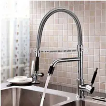 Modern Luxury New Deck Mounted Polished Chrome Brass Kitchen Faucet Single Handle Sink Mixer Tap