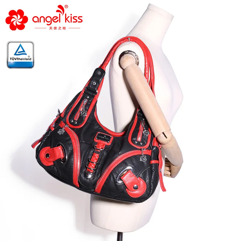 Angelkiss Мода Высокое качество 2 верхней застежкой молнией мыть из искусственной