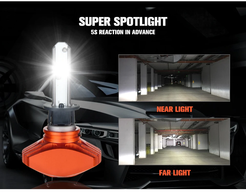 Aceersun 80W 12000lm H1 LED Car Headlight Bulb Auto Headlamp Fanless Fog Lamp 12V 24V 6500K for Lexus Nissan Toyota Chevrolet (6)