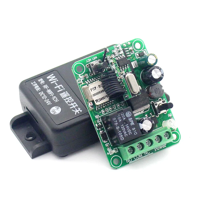 KTNNKG Wifi переключатель 1CH DC 12 V 24 V 10A домашней автоматизации релейный модуль 433 Mhz приемник Универсальный беспроводной дистанционный переключатель - Цвет: Wifi Switch