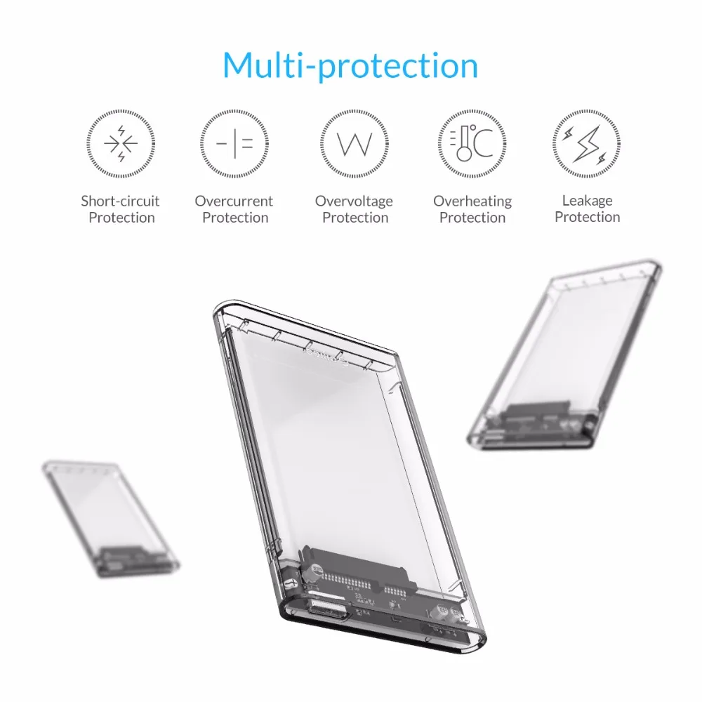Корпус ORICO 2139U3 для жесткого диска 7 2 5 мм прозрачный USB 9 5|hard drive enclosure|drive enclosureenclosure