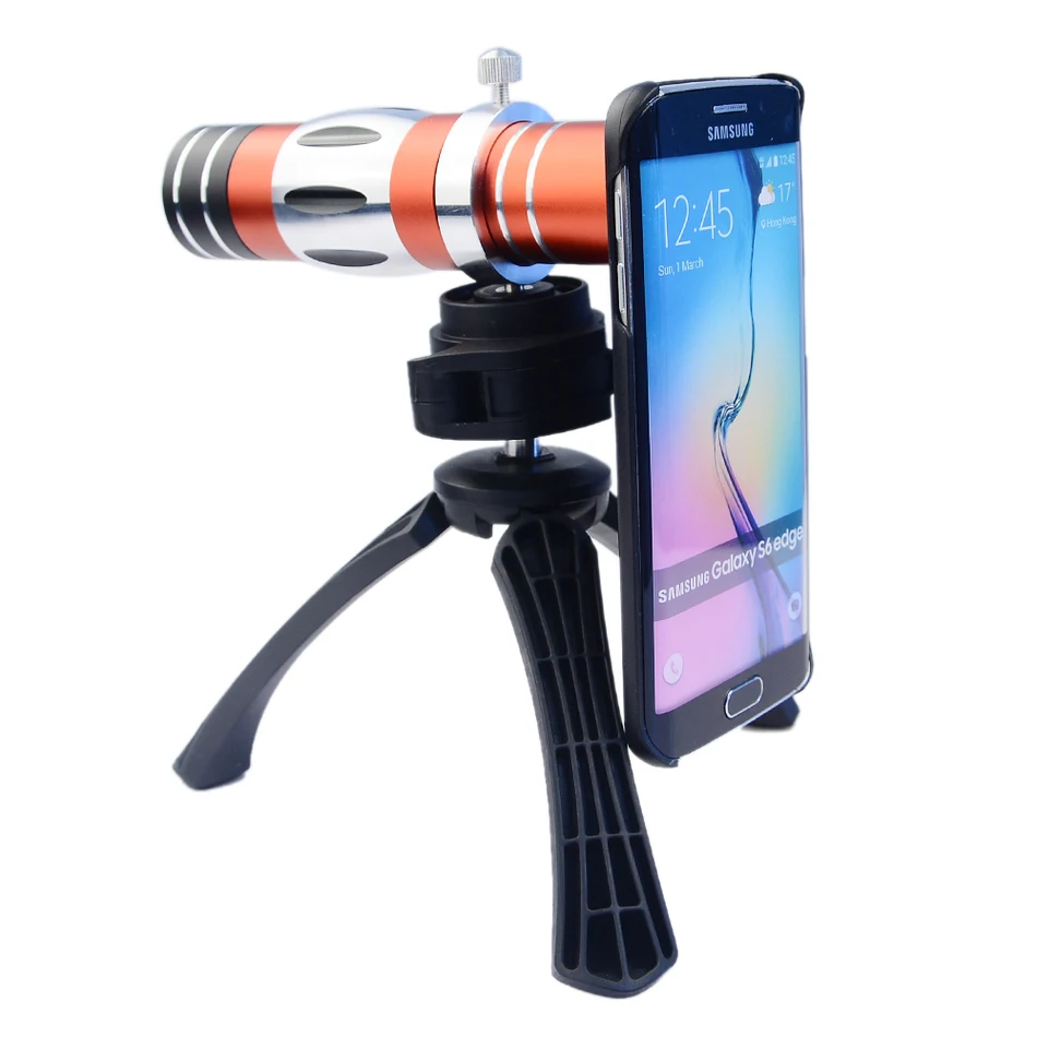 

High-end Phone Camera Lenses Kit 18X Optical Telescope Telephoto 4in1 Lens For Samsung iPhone 150X zoom macro lens+Tripod+Case