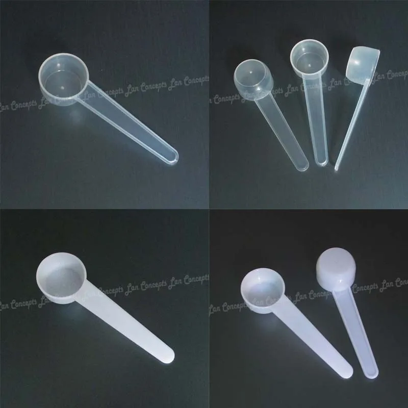 5g 10ml flat plastic measuring spoon PP scoop white 3