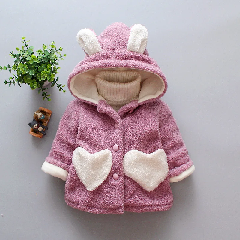 

Baby Girls Winter Coats Newborn Baby Thick Velvet Outerwear For Bebe Girl Toddler Hoodies Infant Jackes Clothes