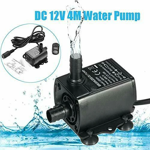 

DC12V High Flow Water Pump Submersible Pump Flow Rate Mini Ultra-Quiet Brushless Motor 10W 400L/H Camper Caravan Motorhome Boat