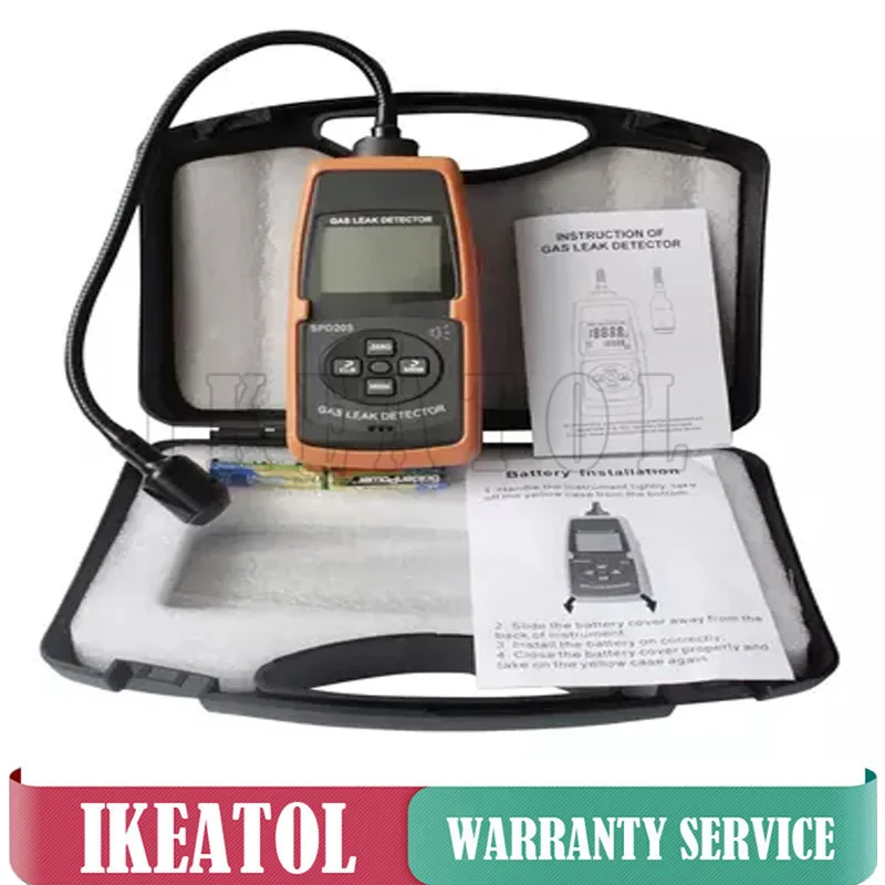 

SPD203 Methane Natural Gas Leak Detector Combustible Gas Leak Analyzer Gauge Range: 0 ~ 10000ppm 0~20%LEL Acousto-optic Alarming