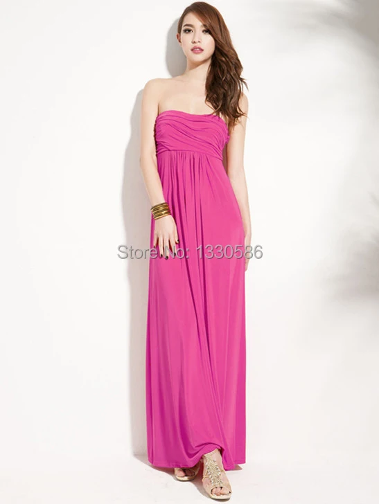 Fast Shipping 2017 Sexy Strapless Chiffon Coral Bridesmaid