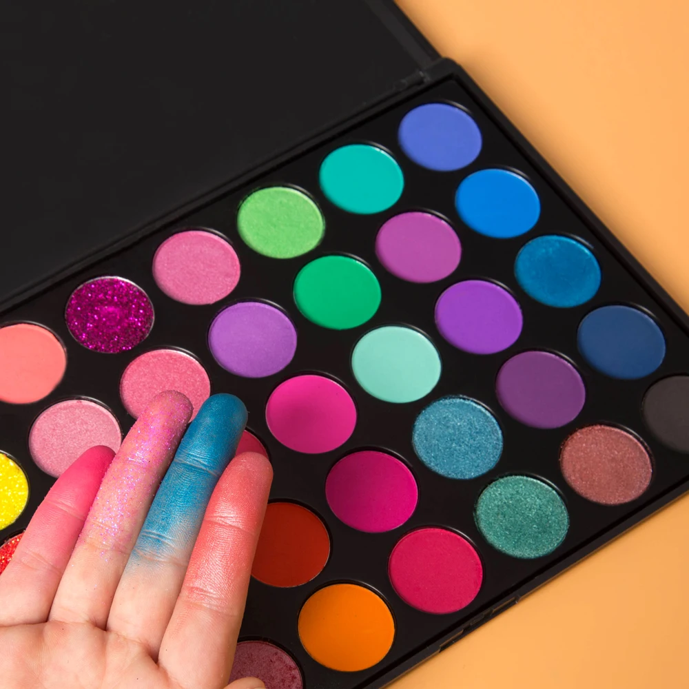 Colorful Eyeshadow Pallete Glitter Highlighter Shimmer Matte Make up Pigment Eye Shadow Palette 35 Pans