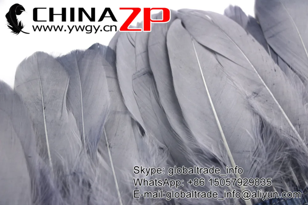CHINAZP завод новейший оперение экспорт 10 ярдов/партия лучшее качество окрашенный серый гусиное перо бахрома отделка