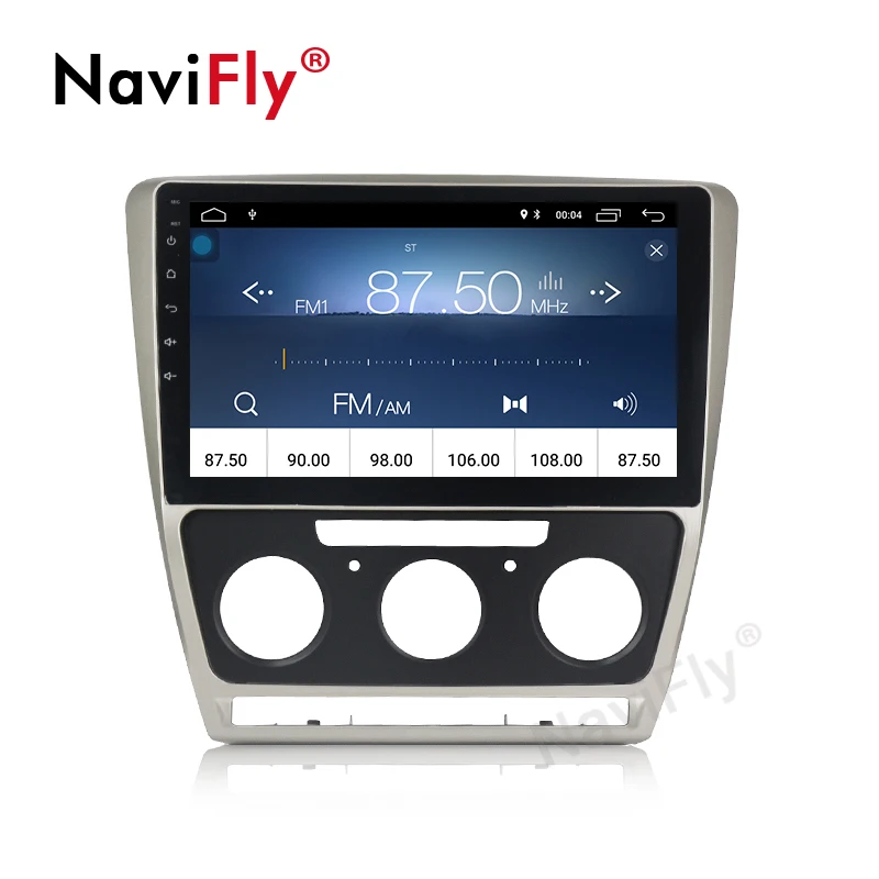 Top NaviFly Android8.1 Russian menu Car radio FM cassette for SKODA Octavia 2 2011-2013 A5 free shipping GPS BT 4g WIFI 4