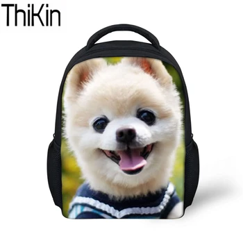 

THIKIN Kids Mini Kindergarten Backpacks for Girls Cute Pomeranian Dog Printing School Bags Children Shoulder Schoolbag Bagpack