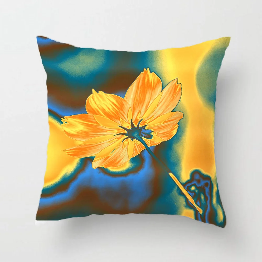 

Pop Art Close-Up Yellow Cosmos Flower Throw Pillow Case Decorative Cushion Cover Pillowcase Customize Gift By LVSURE For Car