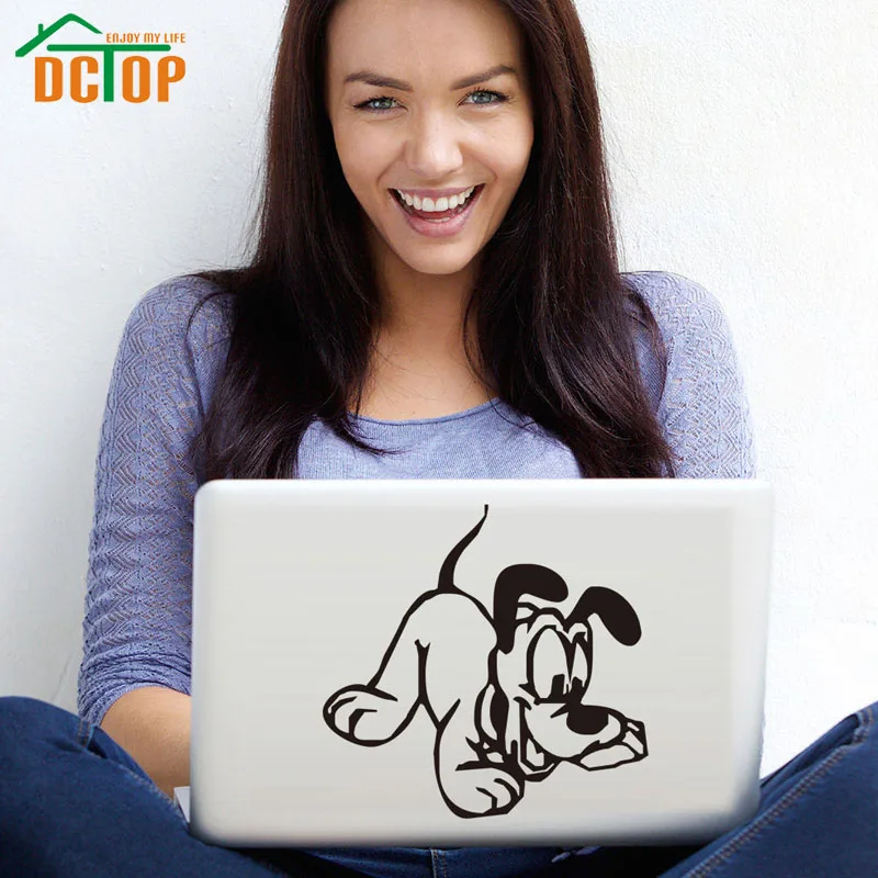 

DCTOP Dog Is Playing Wall Stickers Home Decor Funny Animals Vinyl Art Stickers Computer Decoration New Design