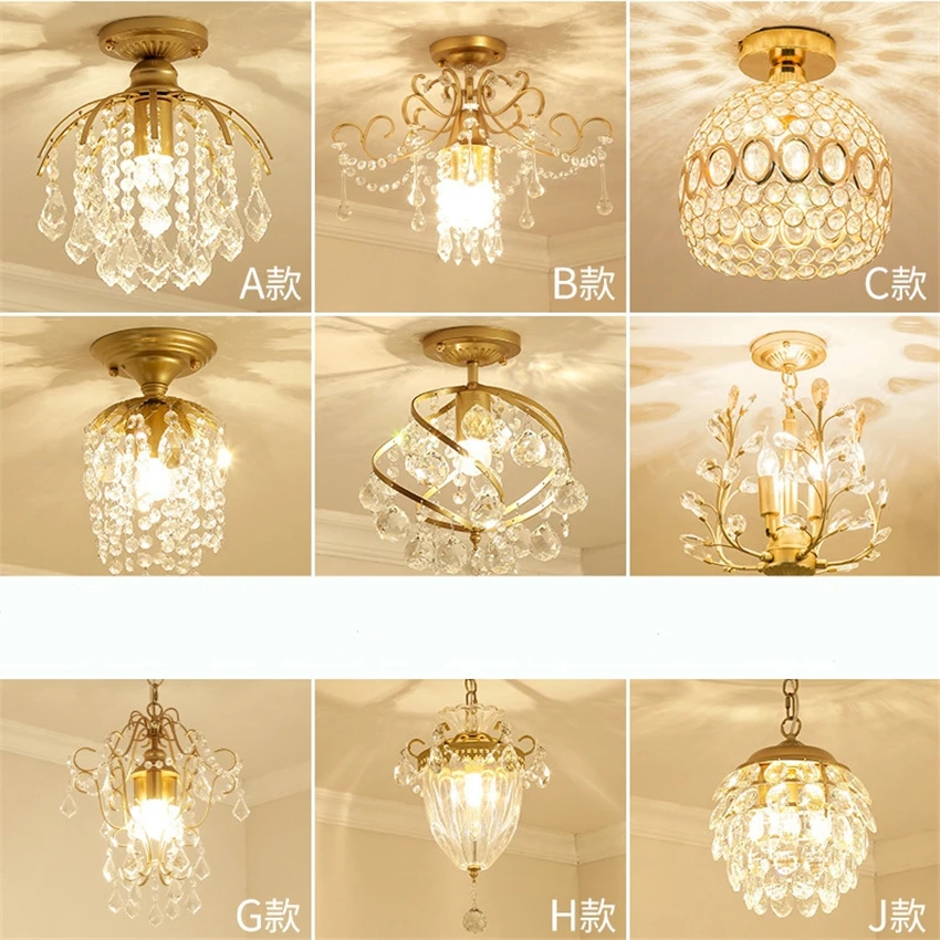 European K9 Crystal Copper Pendant Lights American Tree Branches European K9 Crystal Copper Pendant