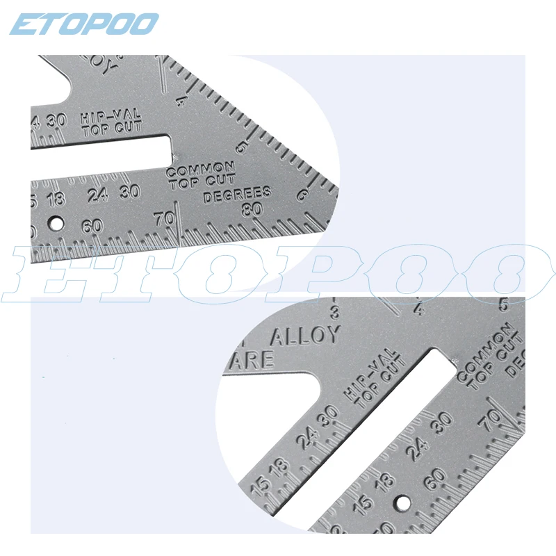 1 шт. " /180 мм 45 градусов треугольная линейка, измерительный инструмент из алюминиевого сплава квадратная угловая линейка; Деревообработка