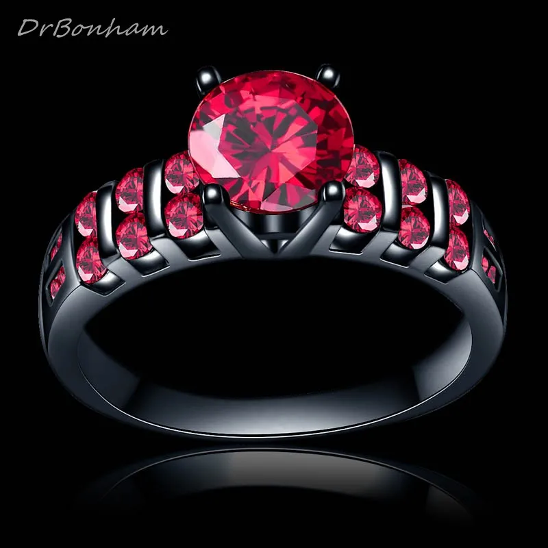 DrBonham обручальное кольцо с красным радужным фианитом 7 мм|rainbow ring|engagement ringring large |